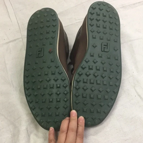 12 Brown Casual Shoe FJ Foot Joy Countour - Picture 6 of 8